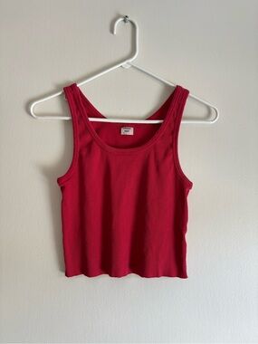 Aritzia Sunday Best Red Ribbed Crop Tank